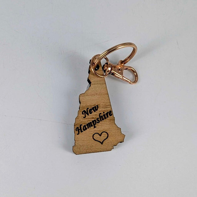 Keychain - New Hampshire with Heart