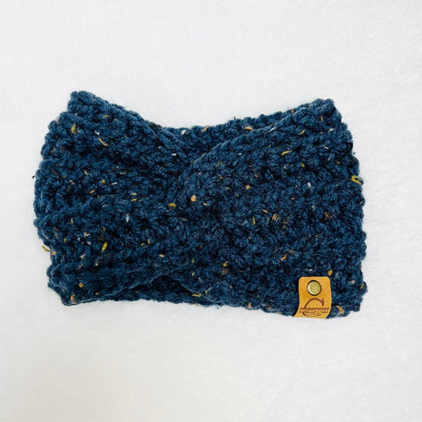 Twisted Headband - Tweed Navy