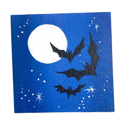 Bats in the moon- Wood panel Magnet