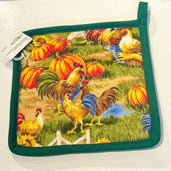 Potholder Chickens w/Pumpkins - view 1