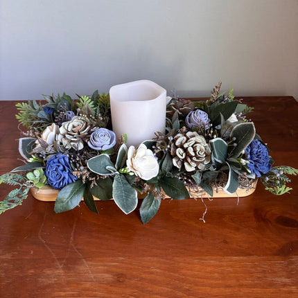 Candle Centerpiece with Sola Wood Flowers