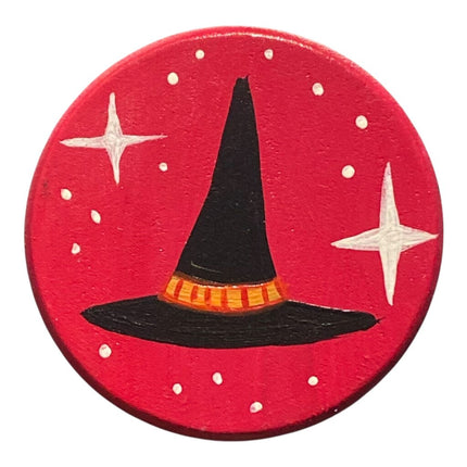 Witch Hat Red- Circle Magnet
