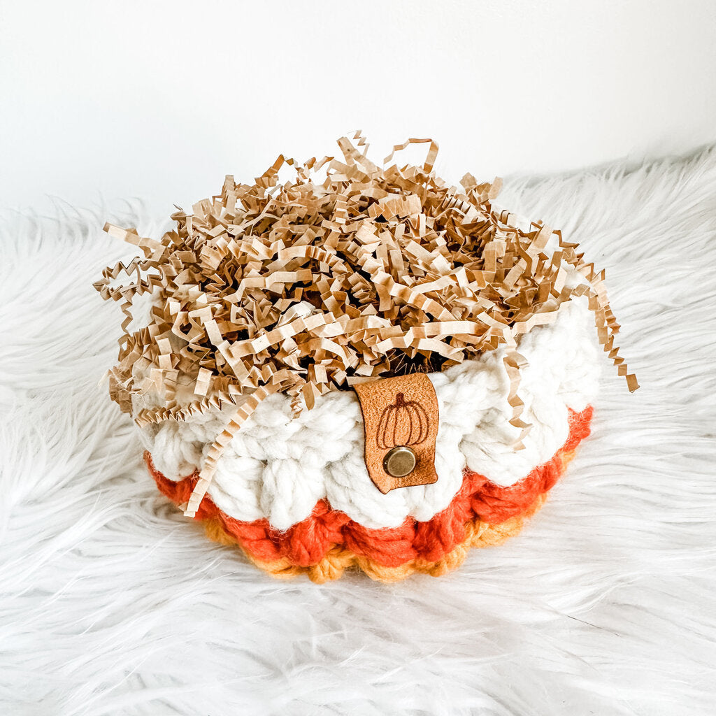 Candy Corn Puff Stitch Basket
