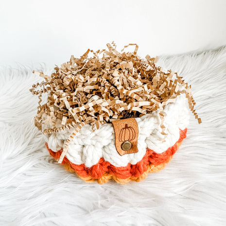 Candy Corn Puff Stitch Basket