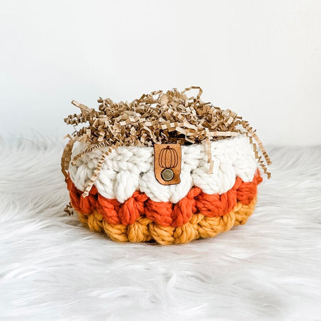 Candy Corn Puff Stitch Basket