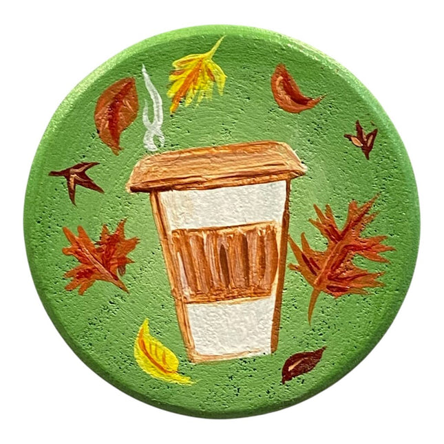 Fall Late Green- Circle Magnet