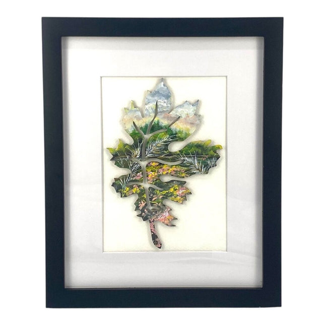 Wooden leaf, large with frame