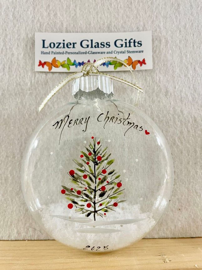 Christmas tree 4" glass disc
