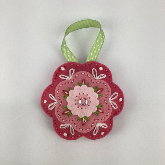 Embroidered flower ornament