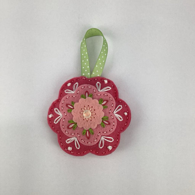 Embroidered flower ornament
