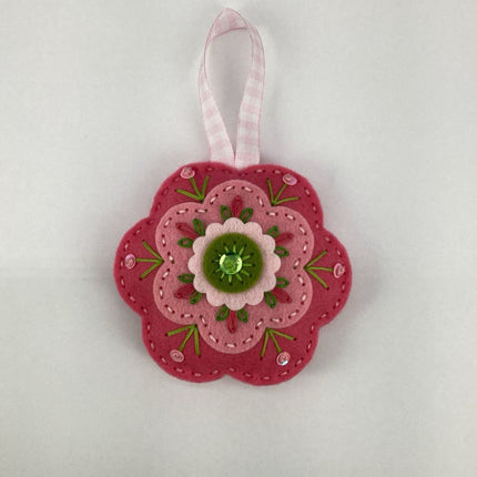 Embroidered flower ornament
