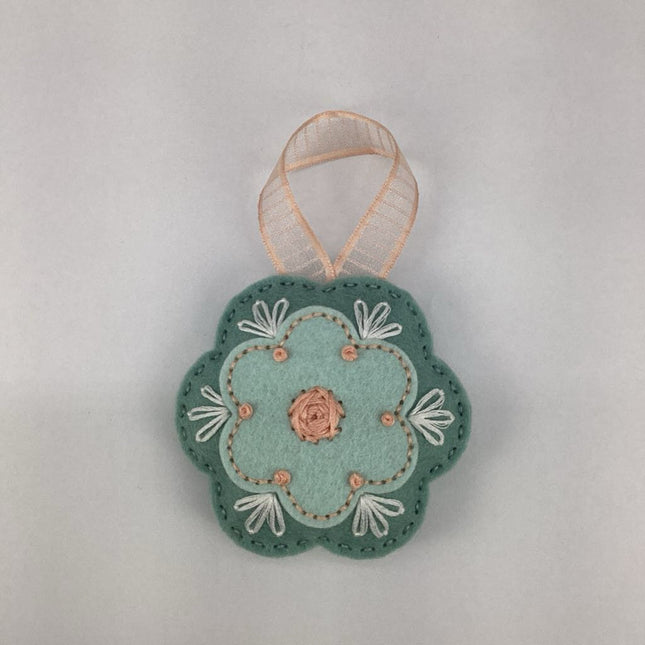 Embroidered flower ornament
