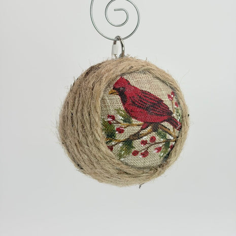 Jute Single cardinal ornament
