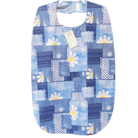 Adult Clothes Protector Sky Blue Large Daisy