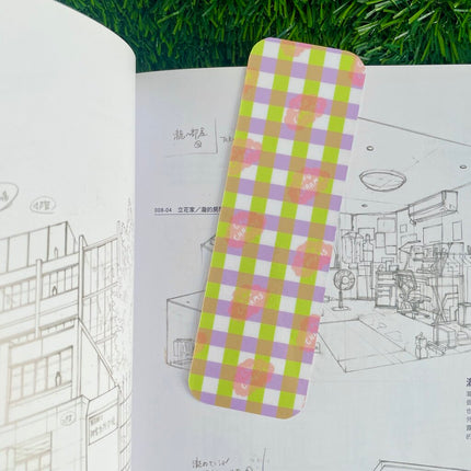 Green and Purple Plaid Bookmark