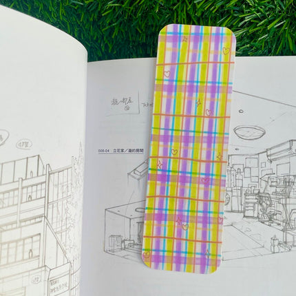 Green and Purple Plaid Bookmark