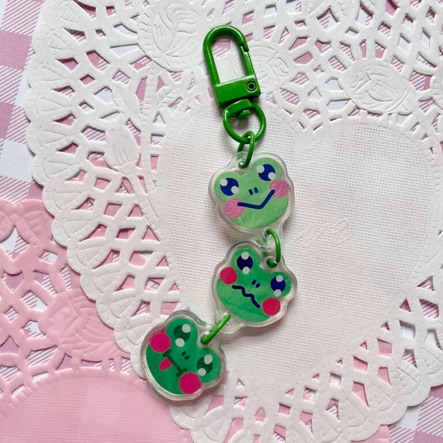 Fabric Frogs Keychain