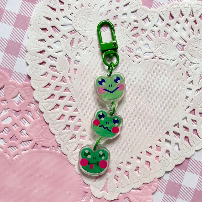 Fabric Frogs Keychain