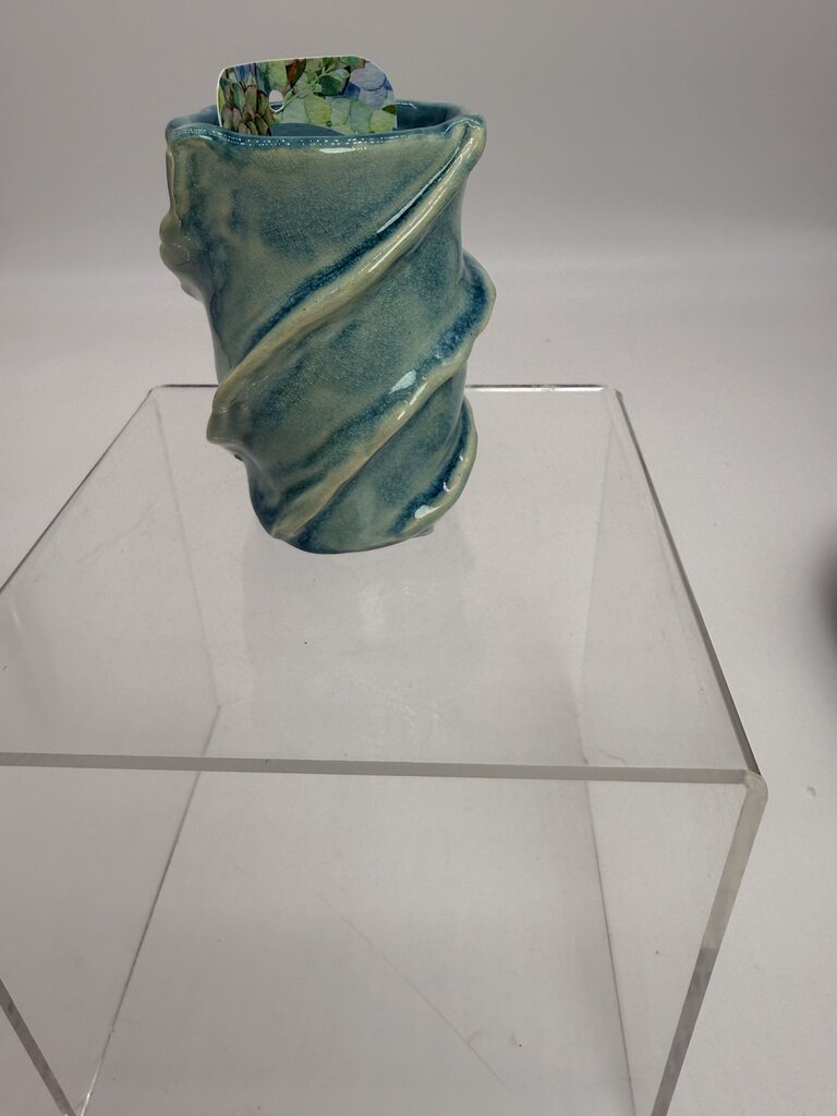 Small Vase-Blue Twist