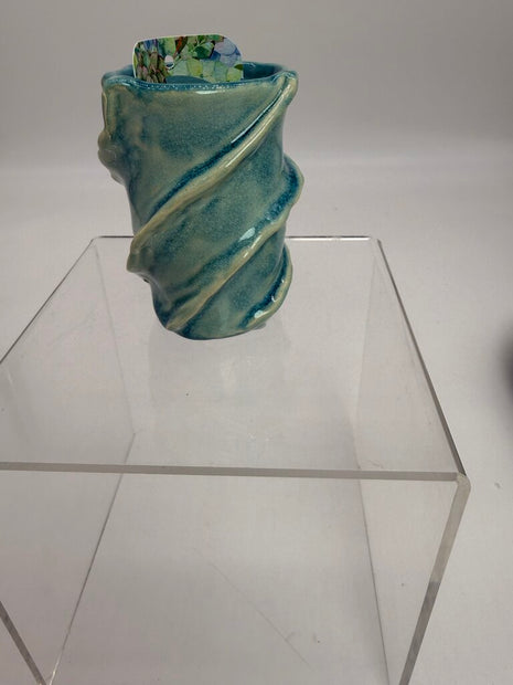 Small Vase-Blue Twist