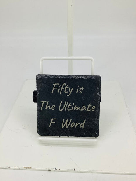 Slate Coaster Square Fifty