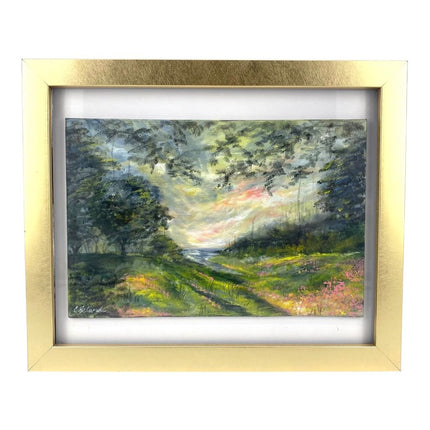 Landscape painting in gold frame