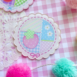 Pink Strawberry Quilt Coaster - view 1