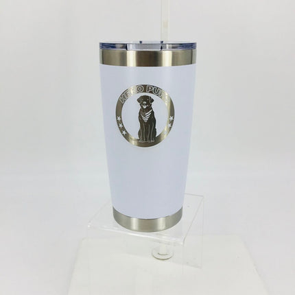 20 oz Hero Pups Tumbler White