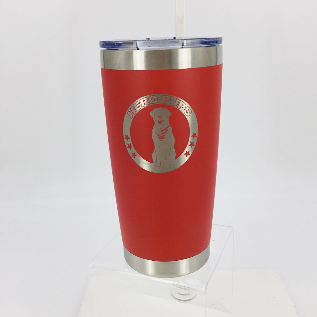 20 oz Hero Pups Tumbler Red
