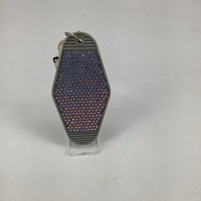 Grey Opal Rhinestone Hotel Fob Keychain