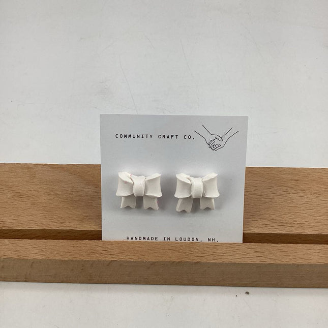 White Bow Studs