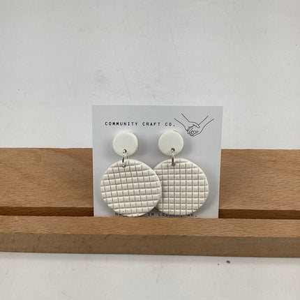 White Crisscross Dangles