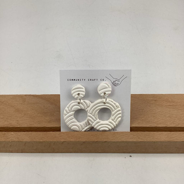 White Circle Dangle