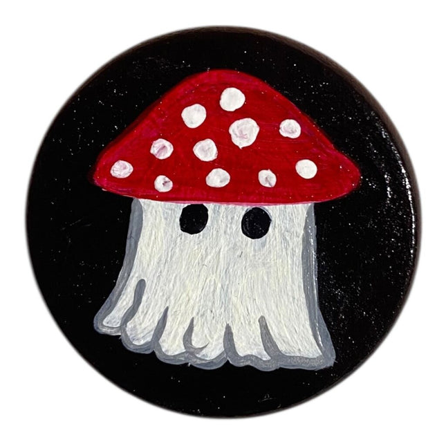 Mushroom Ghost Circle Magnet