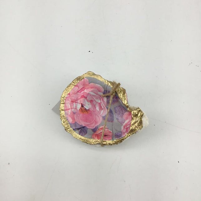 Oyster Dish Pink Gray Floral