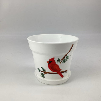 Medium white w/ cardinal-E