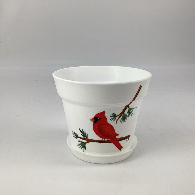 Medium white w/ cardinal-E