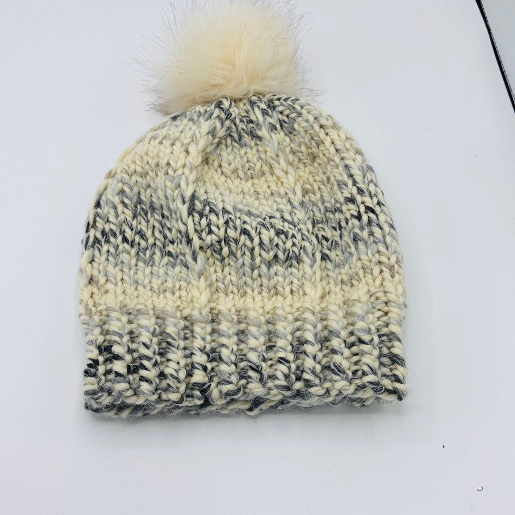 Hat Multicolor with White Pompom