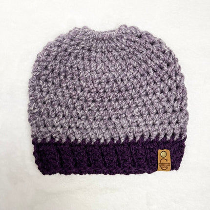 Messy Bun Hat - Orchid Heather
