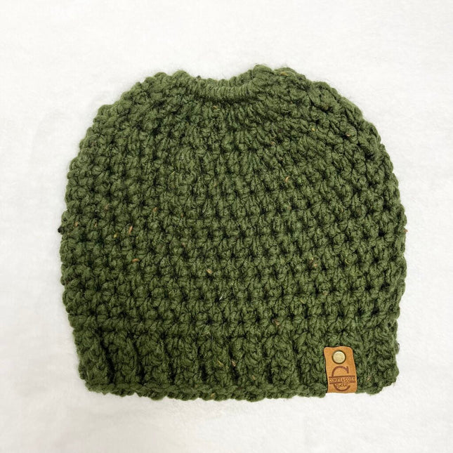 Messy Bun Hat - Tweed Forest