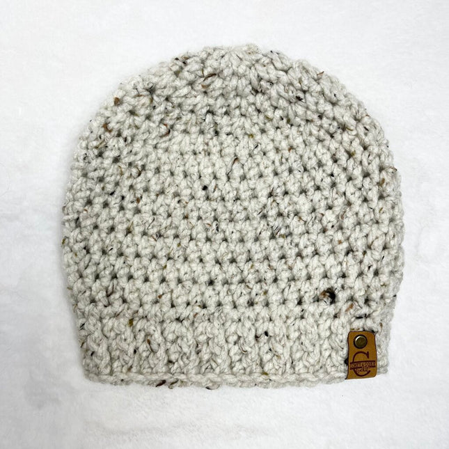 Beanie Hat (Adult) - Tweed Off White
