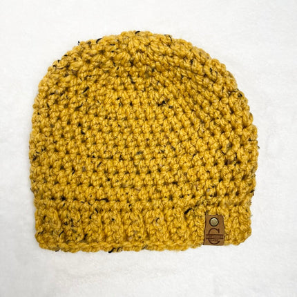 Beanie Hat (Adult) - Tweed Gold