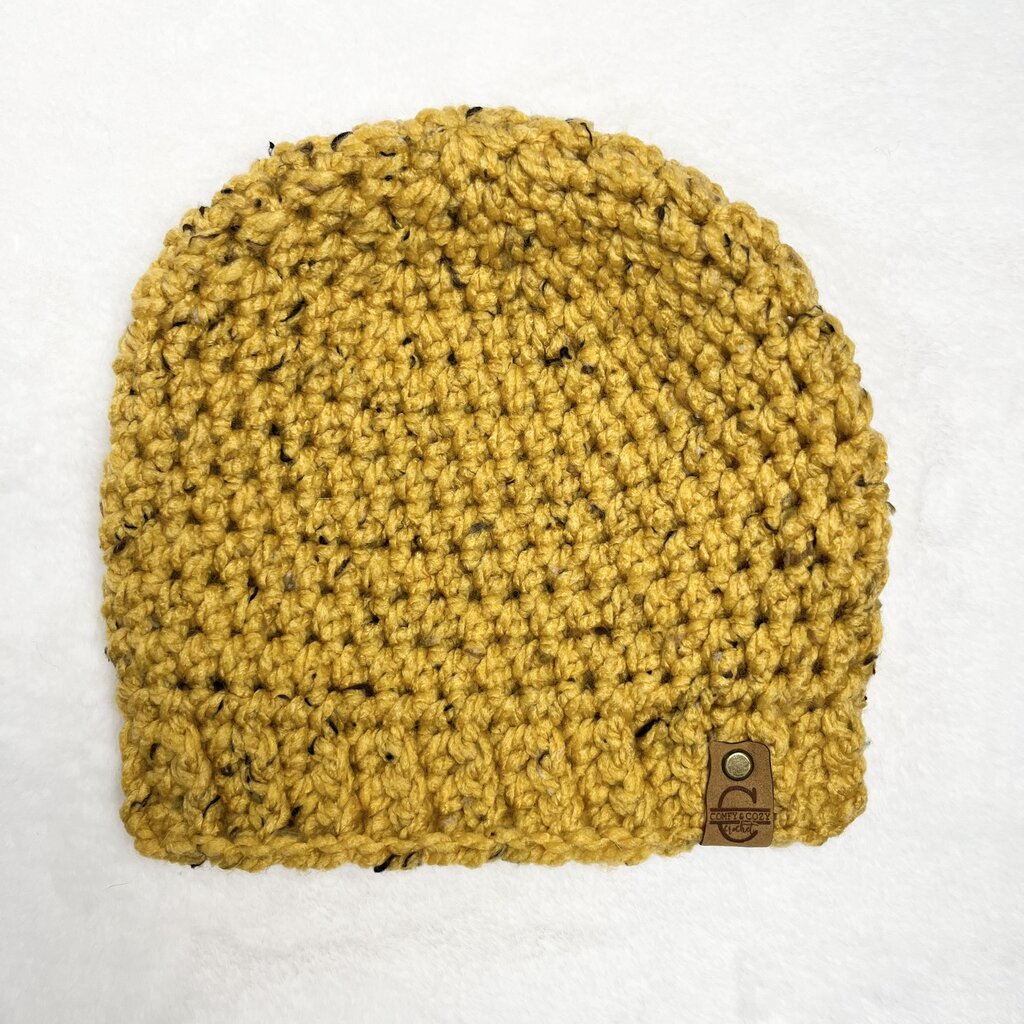 Beanie Hat (Adult) - Tweed Gold