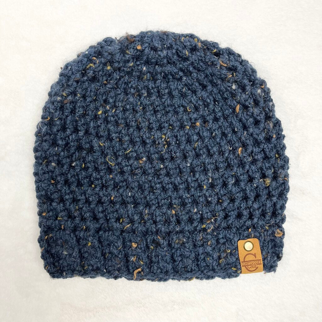 Beanie Hat (Adult) - Tweed Navy