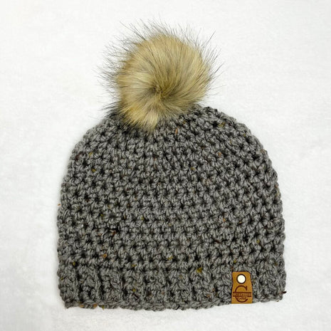 Pom Pom Hat (Adult) - Tweed Gray