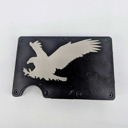 Laser Engraved Metal Wallet / Money Clip - flying Eagle