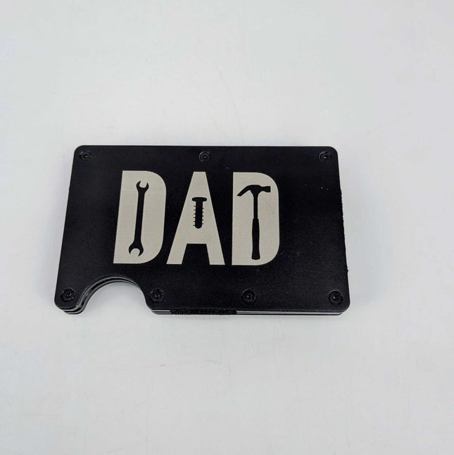 Laser Engraved Metal Wallet / Money Clip - Dad Tools