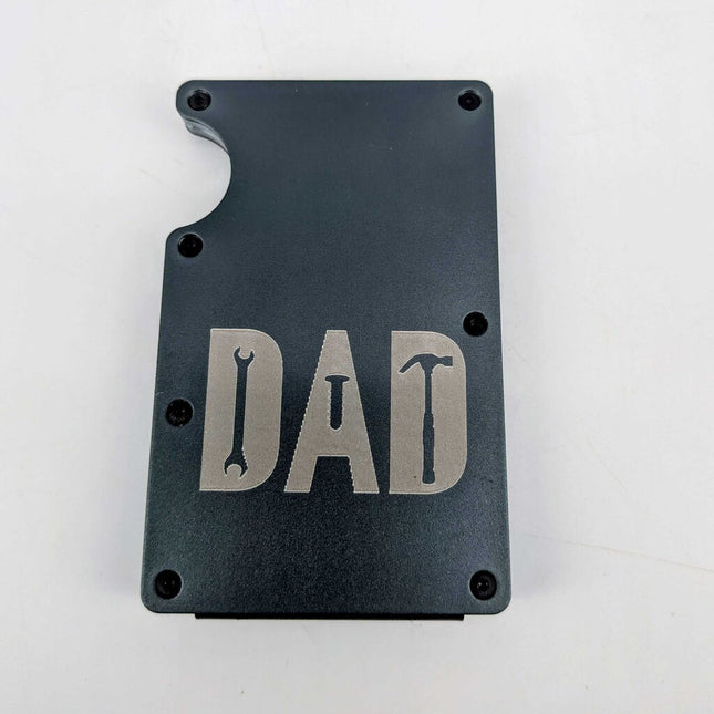 Laser Engraved Metal Wallet / Money Clip - Dad Tools