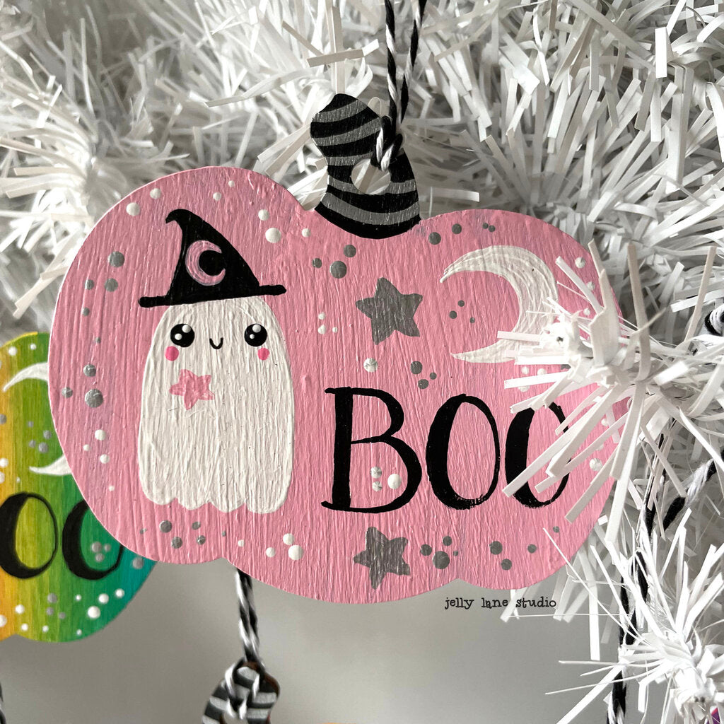GHOST PUMPKIN ORNAMENT