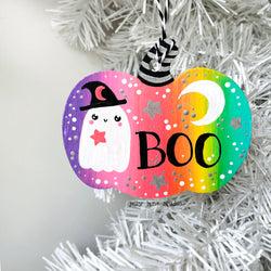 GHOST PUMPKIN ORNAMENT - view 3